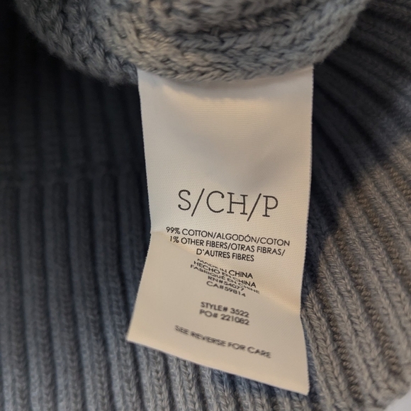 Cabi Reversible Ribbed Knit Fair Play Sweater Exposed Zipper in Baby Blue: Small - Picture 10 of 11